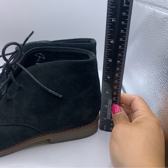 Hush Puppies Boots  9.5 Moyen Chukka Ankle Lace Up Black Leather - Picture 5 of 9